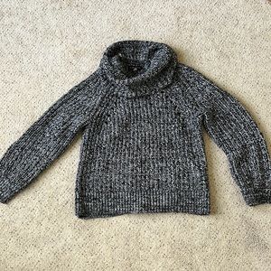 black and white knit turtleneck